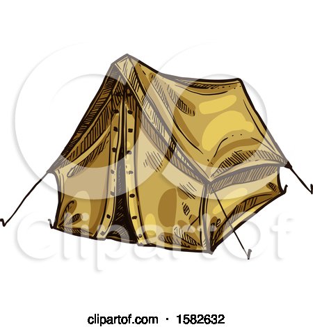 Clipart of a Sketched Tent - Royalty Free Vector Illustration by Vector Tradition SM
