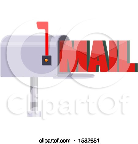 Clipart of a Mailbox with Text - Royalty Free Vector Illustration by Vector Tradition SM