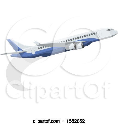 Clipart of a Commercial Airplane - Royalty Free Vector Illustration by Vector Tradition SM