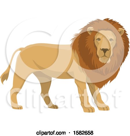 Clipart of a Male Lion - Royalty Free Vector Illustration by Vector Tradition SM