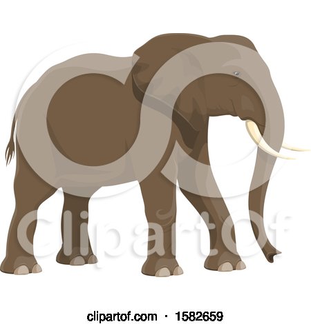 Clipart of a Walking Elephant - Royalty Free Vector Illustration by Vector Tradition SM