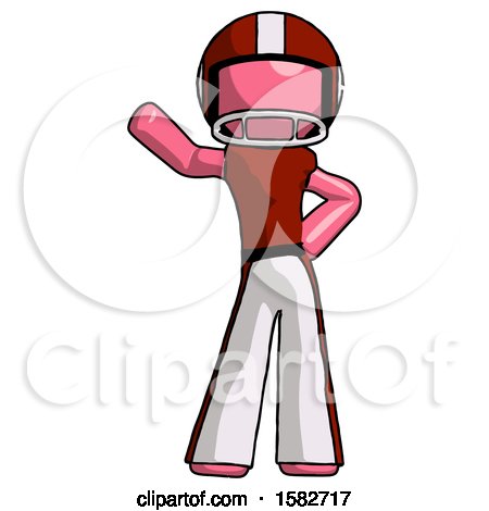 Pink Football Player Man Waving Right Arm with Hand on Hip by Leo Blanchette