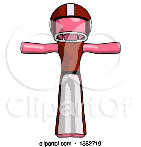 Pink Football Player Man T-Pose Arms up Standing by Leo Blanchette