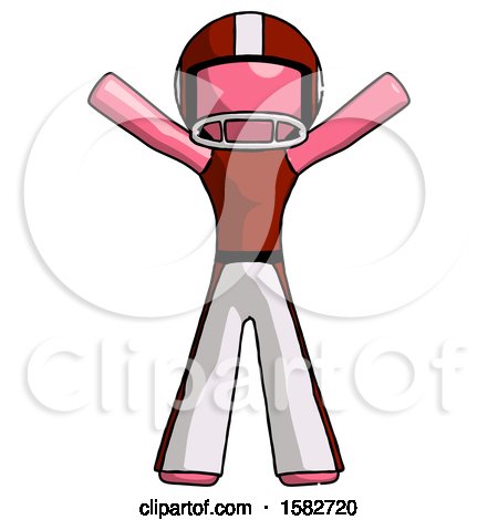 Pink Football Player Man Surprise Pose, Arms and Legs out by Leo Blanchette