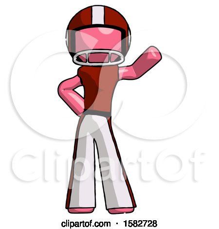 Pink Football Player Man Waving Left Arm with Hand on Hip by Leo Blanchette