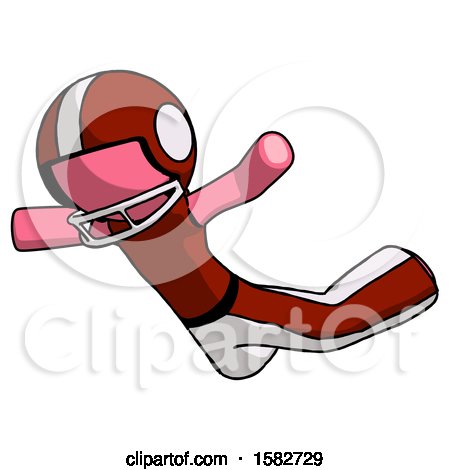 Pink Football Player Man Skydiving or Falling to Death by Leo Blanchette