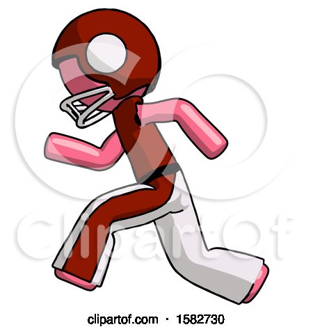Pink Football Player Man Running Fast Left by Leo Blanchette