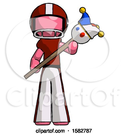 Pink Football Player Man Holding Jester Diagonally by Leo Blanchette