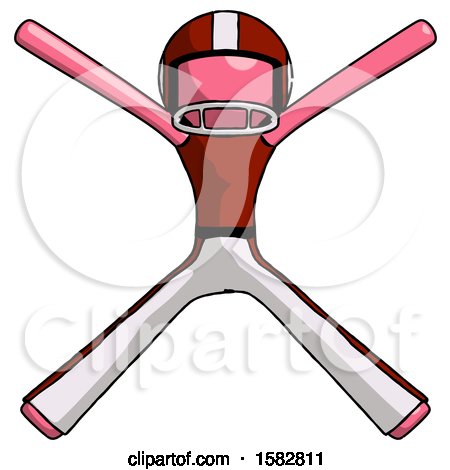 Pink Football Player Man with Arms and Legs Stretched out by Leo Blanchette