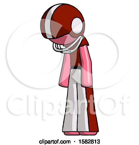 Pink Football Player Man Depressed with Head down Turned Left by Leo Blanchette
