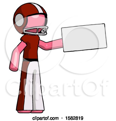 Pink Football Player Man Holding Large Envelope by Leo Blanchette