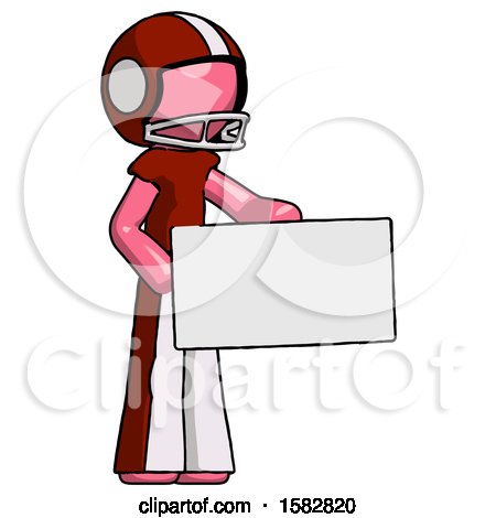 Pink Football Player Man Presenting Large Envelope by Leo Blanchette
