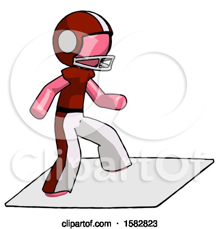 Pink Football Player Man on Postage Envelope Surfing by Leo Blanchette