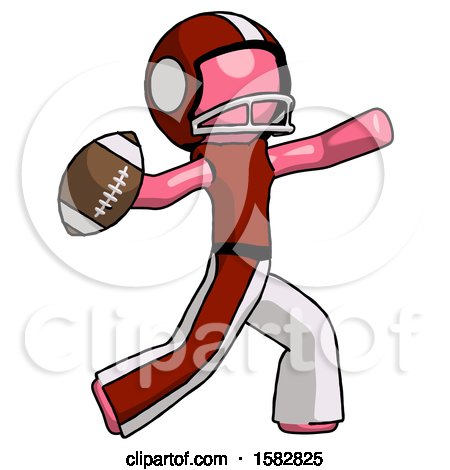 Pink Football Player Man Throwing Football by Leo Blanchette