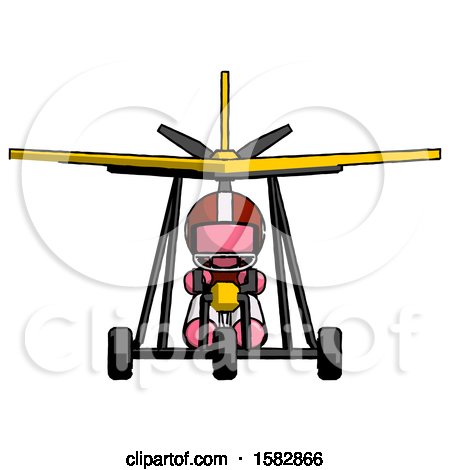 Pink Football Player Man in Ultralight Aircraft Front View by Leo Blanchette