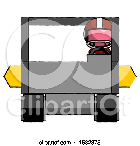 Pink Football Player Man Driving Amphibious Tracked Vehicle Front View by Leo Blanchette