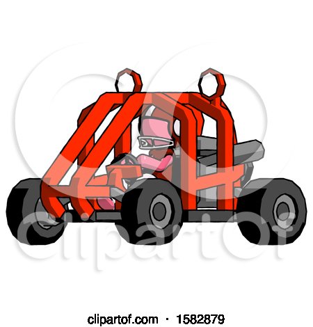 Pink Football Player Man Riding Sports Buggy Side Angle View by Leo Blanchette
