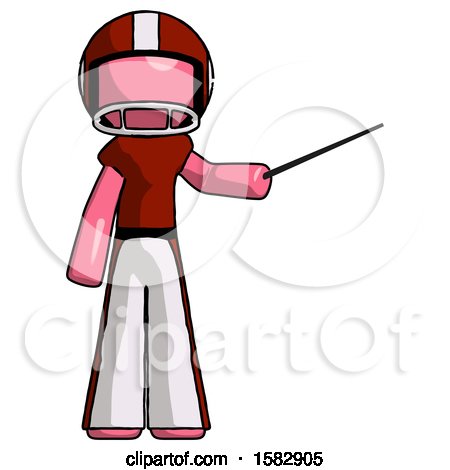 Pink Football Player Man Teacher or Conductor with Stick or Baton Directing by Leo Blanchette