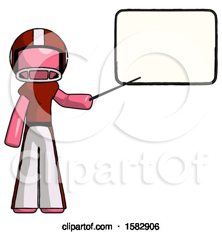 Pink Football Player Man Giving Presentation in Front of Dry-erase Board by Leo Blanchette