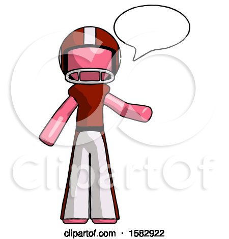 Pink Football Player Man with Word Bubble Talking Chat Icon by Leo Blanchette
