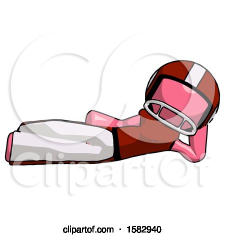 Pink Football Player Man Reclined on Side by Leo Blanchette