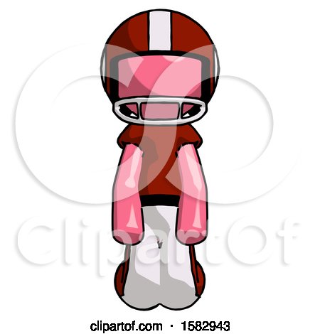 Pink Football Player Man Kneeling Front Pose by Leo Blanchette