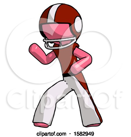 Pink Football Player Man Martial Arts Defense Pose Left by Leo Blanchette