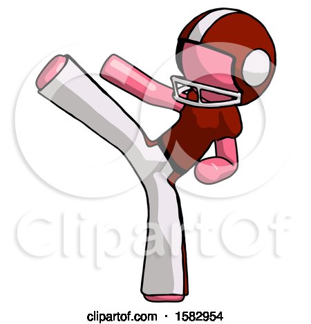 Pink Football Player Man Ninja Kick Left by Leo Blanchette