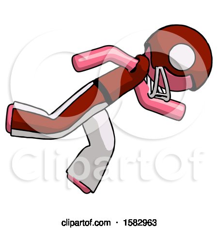 Pink Football Player Man Running While Falling down by Leo Blanchette