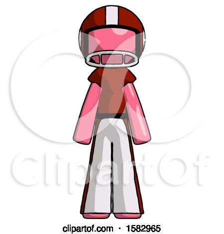 Pink Football Player Man Standing Facing Forward by Leo Blanchette