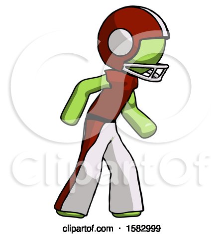 Green Football Player Man Suspense Action Pose Facing Right by Leo Blanchette