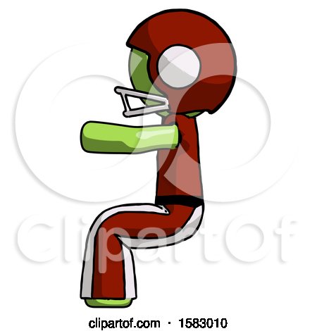 Green Football Player Man Sitting or Driving Position by Leo Blanchette