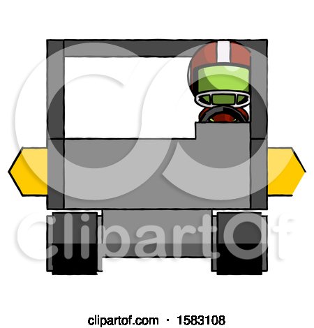 Green Football Player Man Driving Amphibious Tracked Vehicle Front View by Leo Blanchette