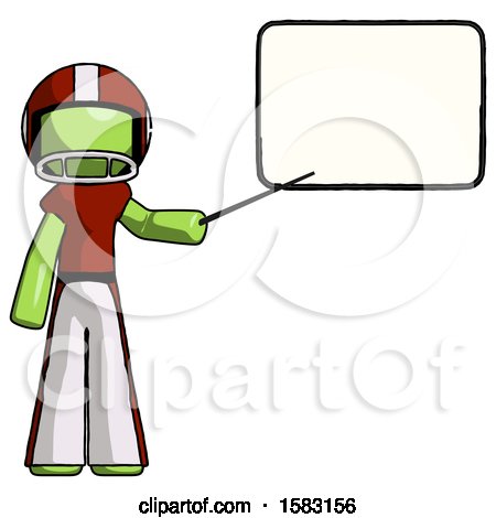 Green Football Player Man Giving Presentation in Front of Dry-erase Board by Leo Blanchette