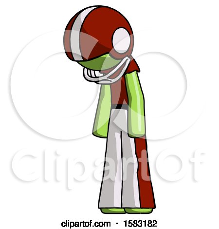 Green Football Player Man Depressed with Head down Turned Left by Leo Blanchette