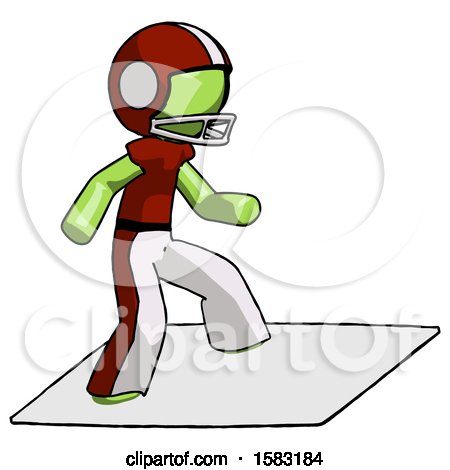 Green Football Player Man on Postage Envelope Surfing by Leo Blanchette