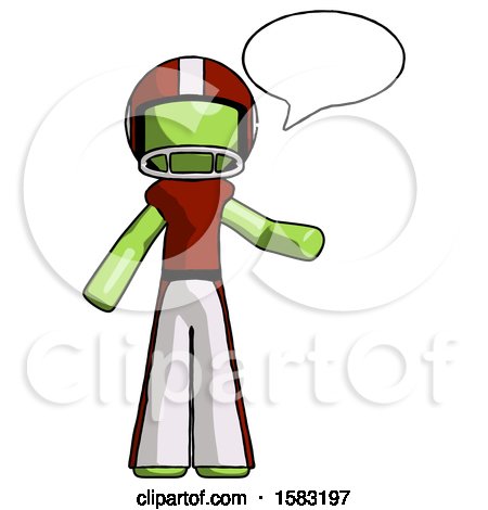 Green Football Player Man with Word Bubble Talking Chat Icon by Leo Blanchette
