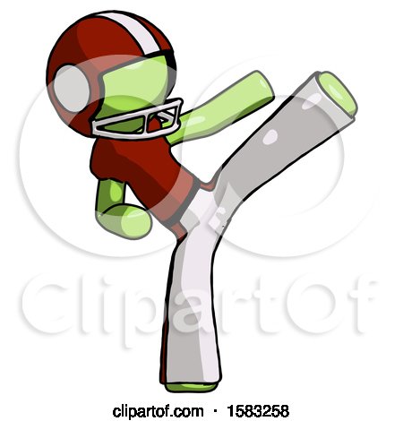 Green Football Player Man Ninja Kick Right by Leo Blanchette