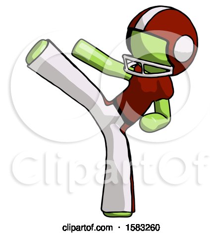 Green Football Player Man Ninja Kick Left by Leo Blanchette