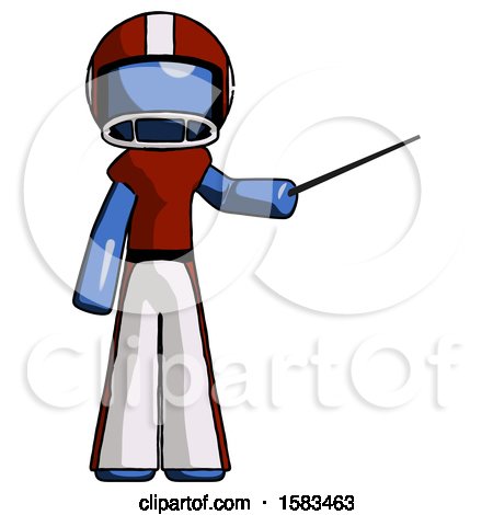 Blue Football Player Man Teacher or Conductor with Stick or Baton Directing by Leo Blanchette