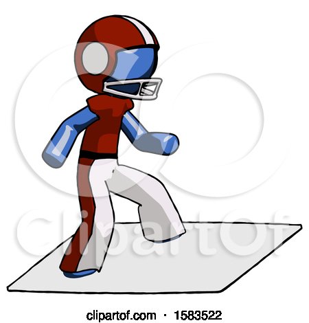 Blue Football Player Man on Postage Envelope Surfing by Leo Blanchette