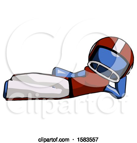 Blue Football Player Man Reclined on Side by Leo Blanchette