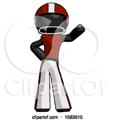 Black Football Player Man Waving Left Arm with Hand on Hip by Leo Blanchette