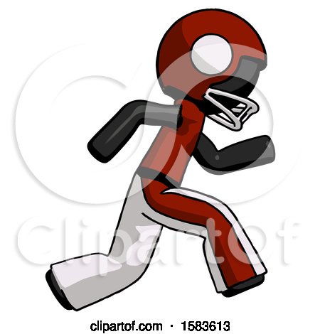 Black Football Player Man Running Fast Right by Leo Blanchette