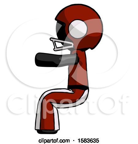 Black Football Player Man Sitting or Driving Position by Leo Blanchette