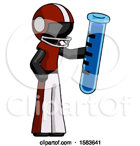 Black Football Player Man Holding Large Test Tube by Leo Blanchette