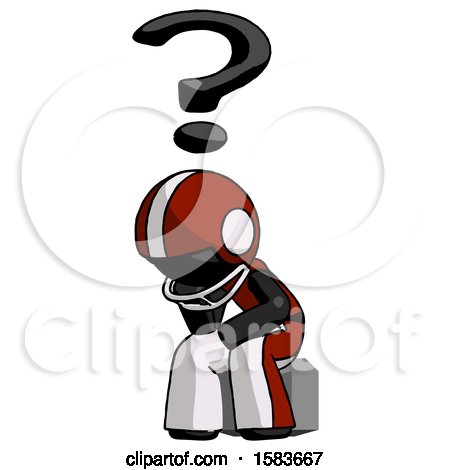 Black Football Player Man Thinker Question Mark Concept by Leo Blanchette