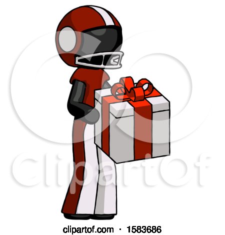 Black Football Player Man Giving a Present by Leo Blanchette