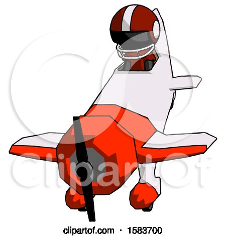 Black Football Player Man in Geebee Stunt Plane Descending Front Angle View by Leo Blanchette