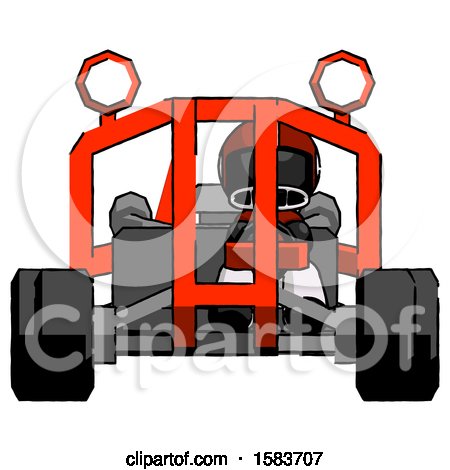 Black Football Player Man Riding Sports Buggy Front View by Leo Blanchette